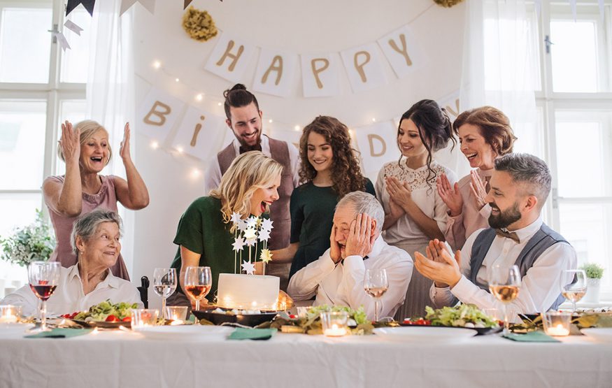 Group of people in a birthday party
