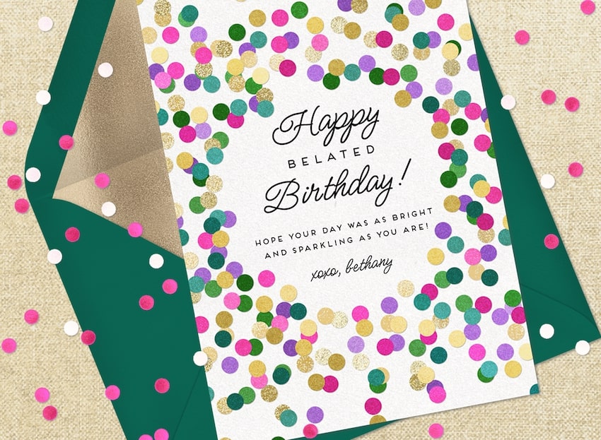 Happy belated birthday card