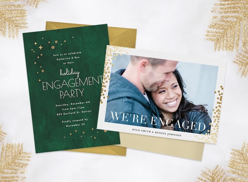 Holiday engagement party invitations