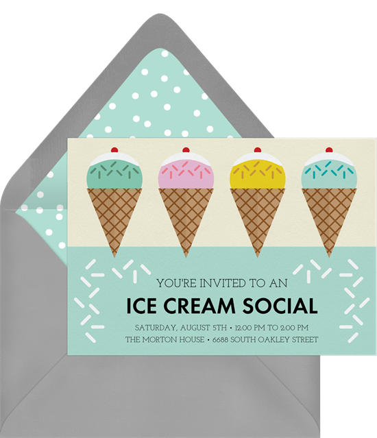 Labor Day party idea: Ice Cream Social Invitation from Greenvelope
