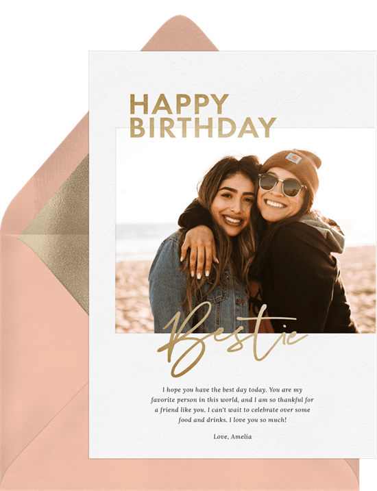 Birthday Bestie Card by Greenvelope