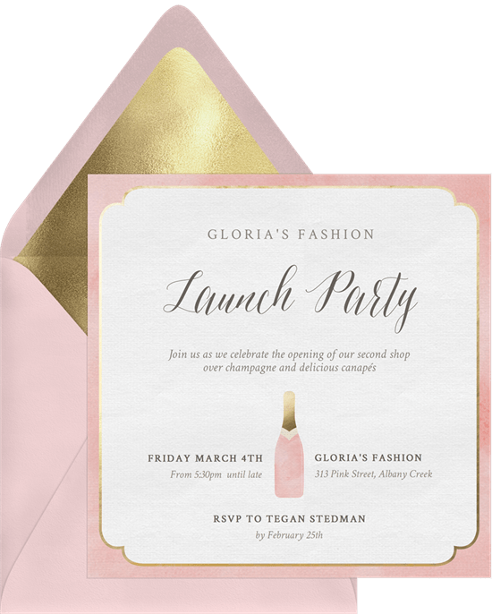 Champagne Accent Invitation by Greenvelope