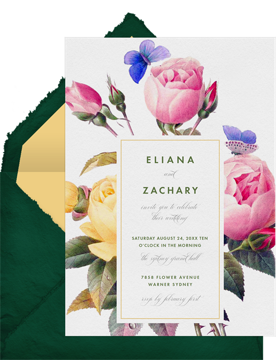 Vintage Rose Bouquet Invitation by Greenvelope
