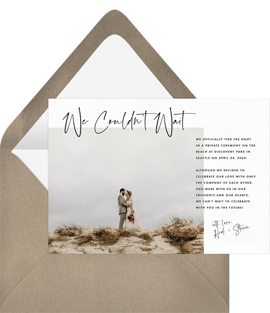 We Couldn't Wait Announcement by Greenvelope