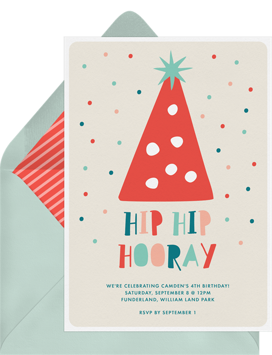 DIY party decorations: Party Hat Invitation by Greenvelope
