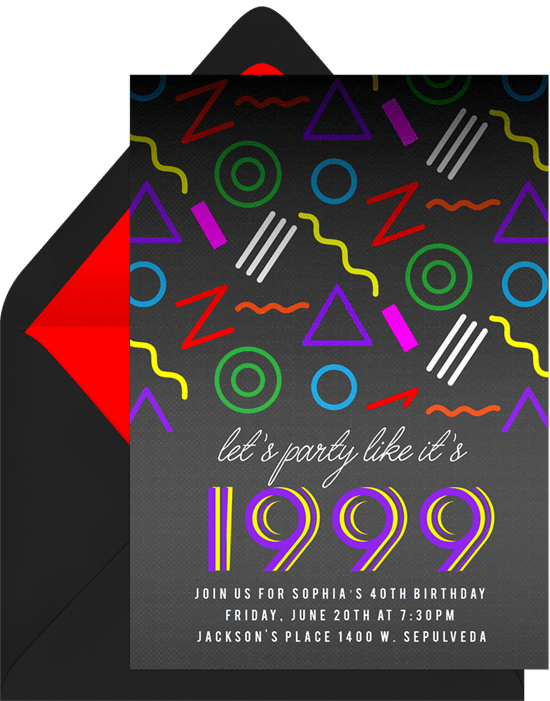 80th birthday invitations: Party Pattern Invitation