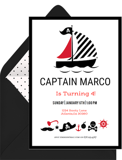 Pirate theme party: Pirate party invitation
