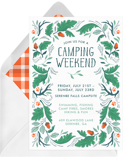 Adult party ideas: Sleepover under the stars invitation