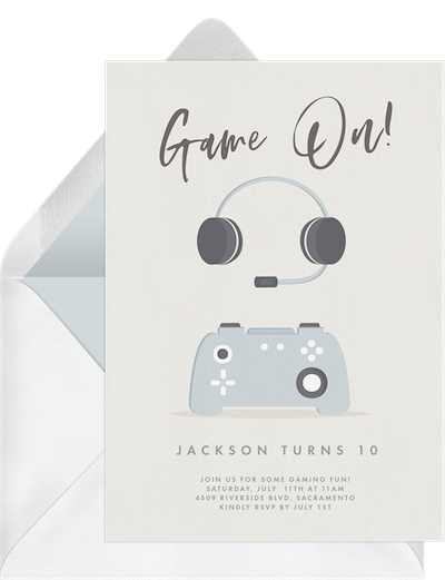 Party theme ideas: Gaming essentials invitation