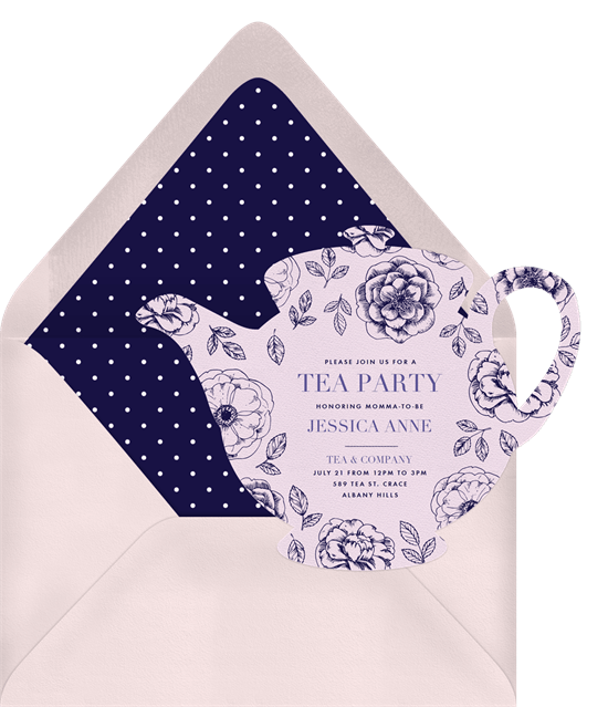 baby shower themes: Dainty Teapot Invitation by Greenvelope