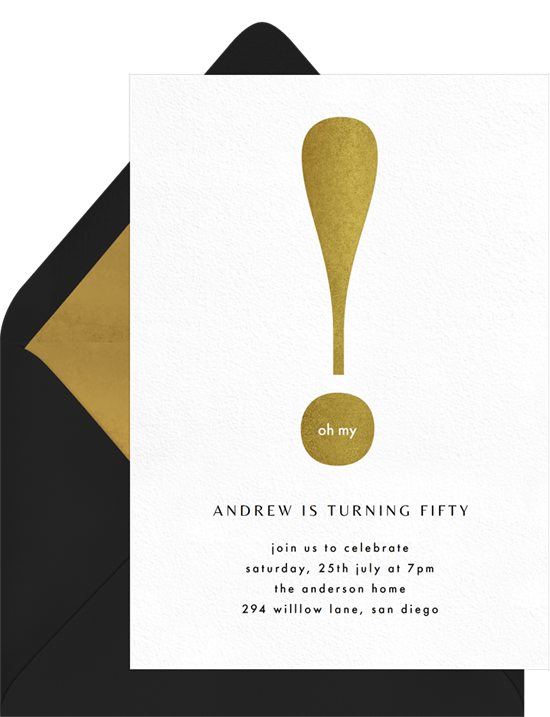 80th birthday invitations: Exclamation Invitation