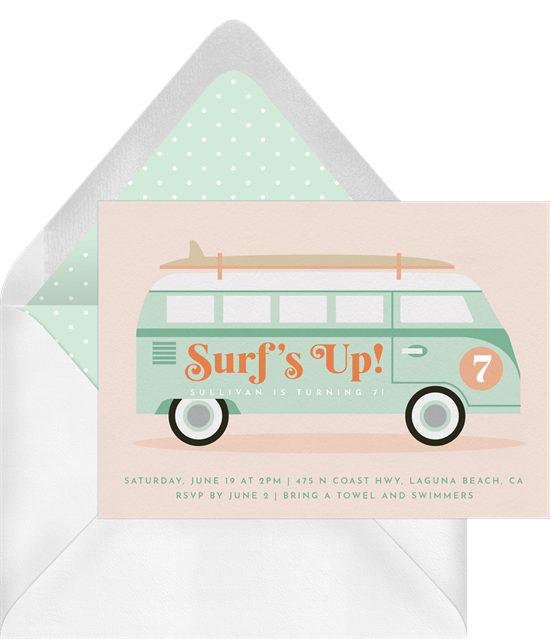 summertime party invitations: Retro VW Bus Invitation by Greenvelope