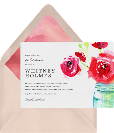 Charming Rose Bouquet Invitation
