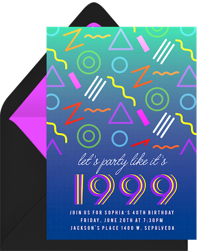 90s slumber party invitation