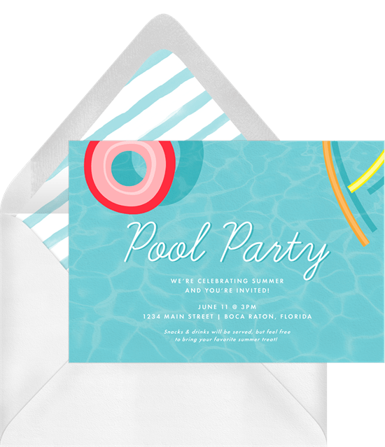 summertime party invitations: Pool Floaties Invitation by Greenvelope