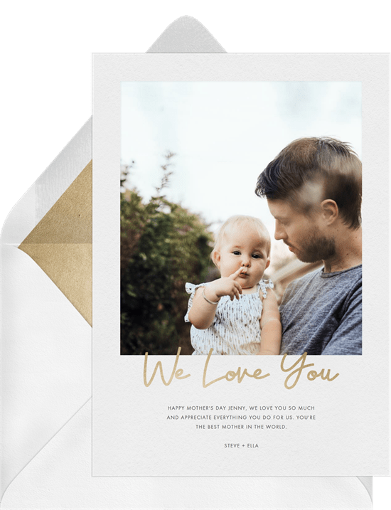 Mother's Day card ideas: We Love You Card