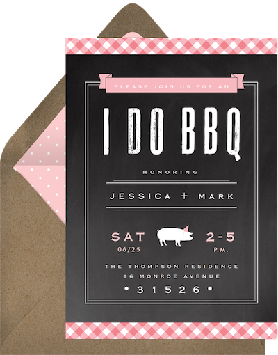 BBQ Invitations: Gingham BBQ Invitation