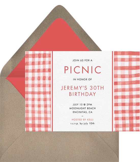 Classic Gingham Invitation