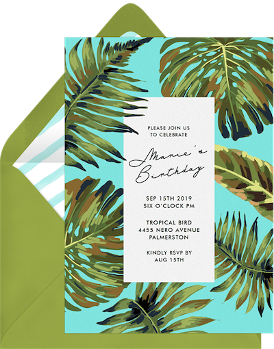 Palm leaves invitation