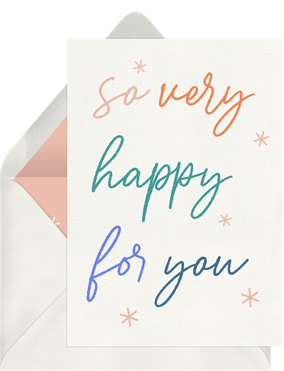 So Very Happy For You card