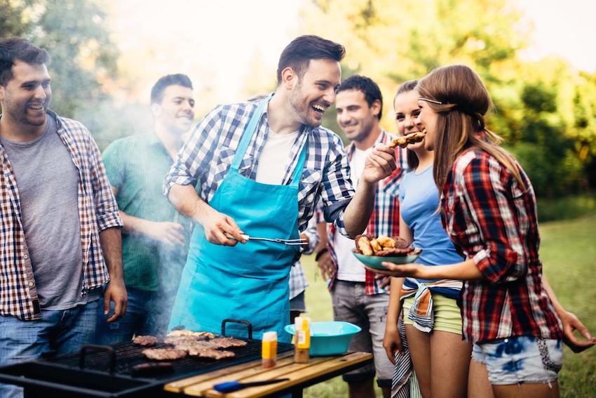 People enjoying barbecue party