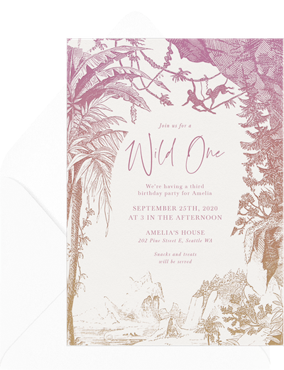 Jungle party invitation