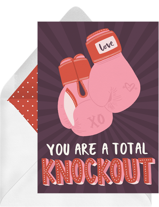 Valentines Day quotes: Total Knockout Card by Greenvelope