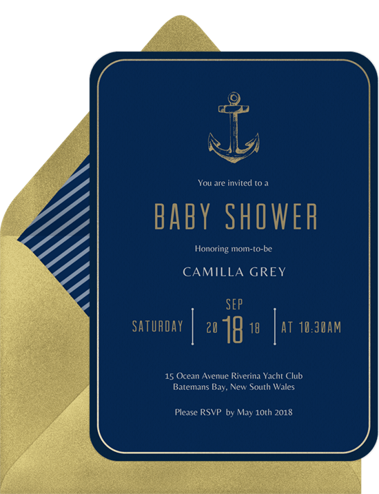 Golden Anchor Invitation