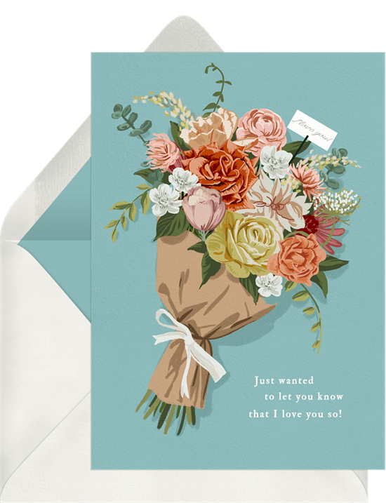 DIY party decorations: Floral Sentiments Card by Greenvelope