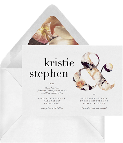 Botanical Ampersand Wedding Invitation