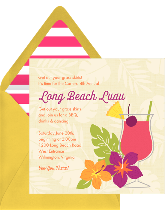 Leafy Luau Invitation