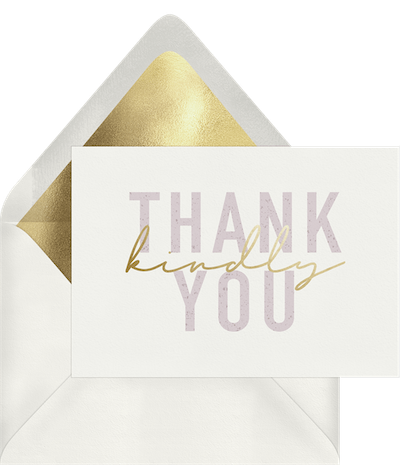 thank you card template: Kind Words Card