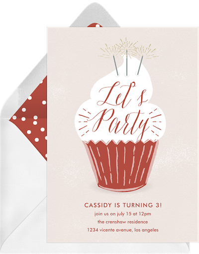 Jumbo cupcake invitation