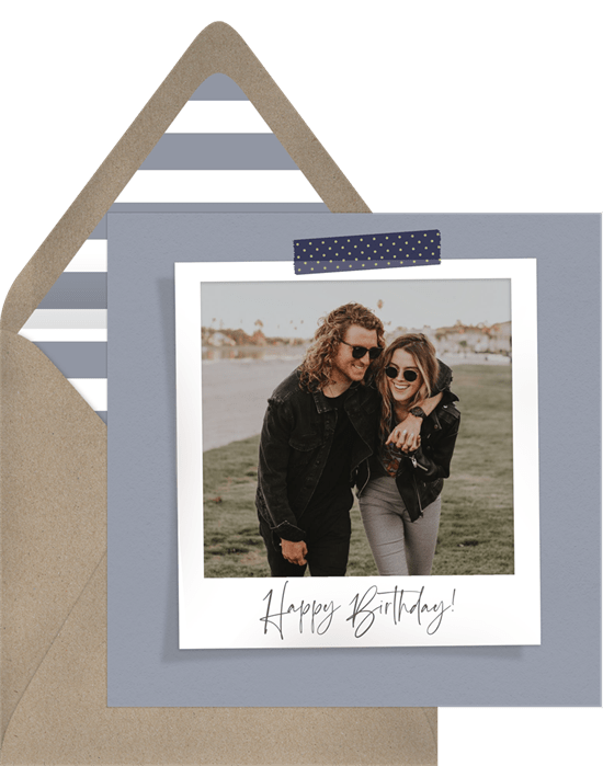 birthday gifts during quarantine: Sweet Snapshot Card by Greenvelope