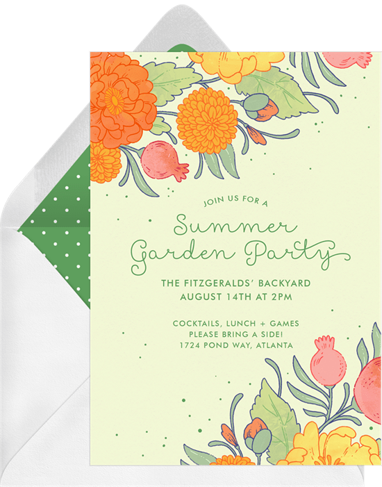 Summer Garden Invitation by Greenvelope