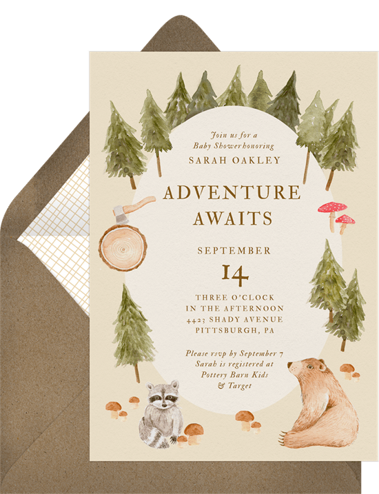 baby shower themes: Woodland Charm Invitation by Greenvelope