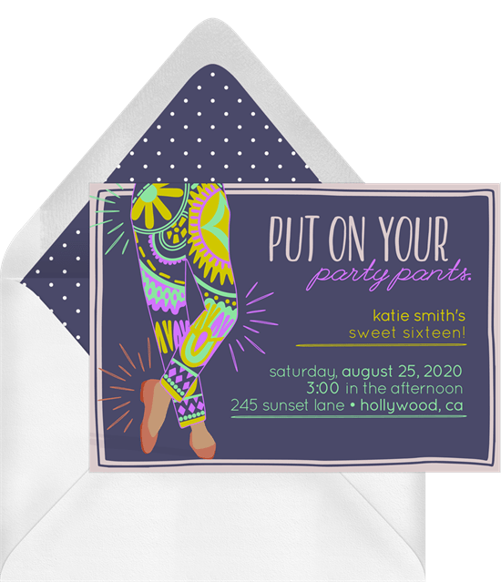 Fancy Pants Invitation by Greenvelope