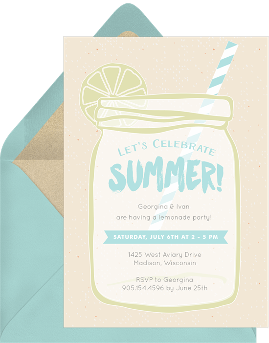 DIY party decorations: Striped Straw Invitation by Greenvelope