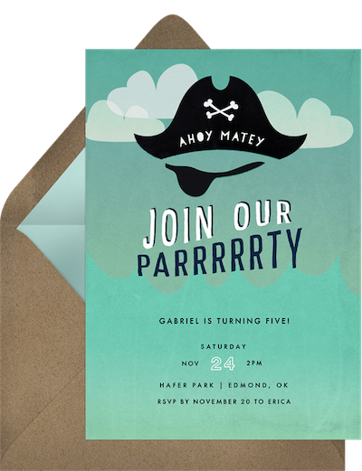 Ahoy matey invitation