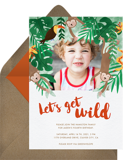 Jungle wild invitation