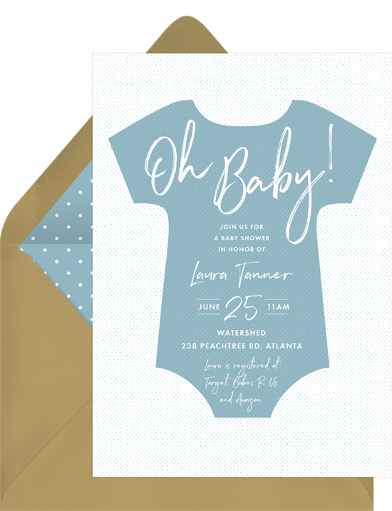 Bold Onesie Invitation by Greenvelope