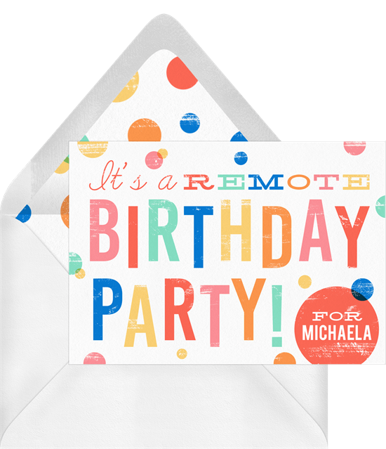 Remote Birthday Invitation by Greenvelope