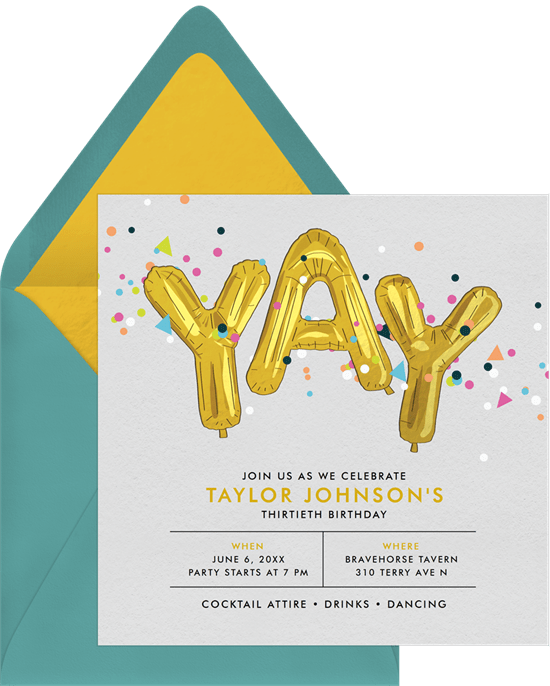 80th birthday invitations: Confetti Celebration Invitation