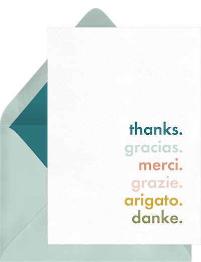 thank you card template in different languages
