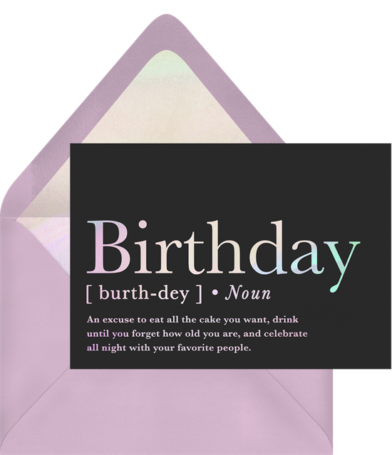 birthday gifts during quarantine: Birthday Defined Card by Greenvelope