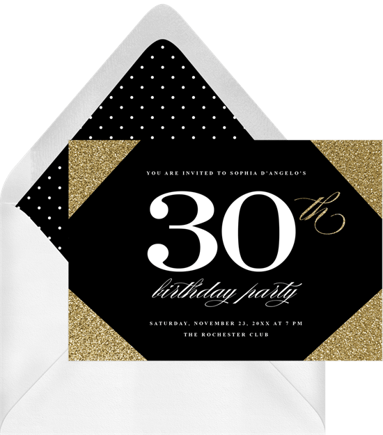 Glam Glitter Corners Invitation