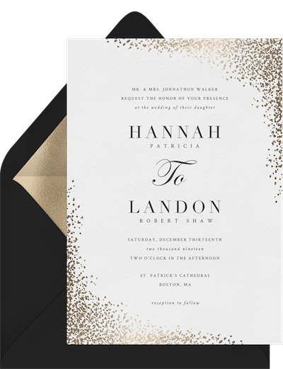 formal wedding invitation wording: Shimmering Confetti Invitation