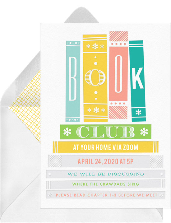 Remote team building activities: Book Club Invitation