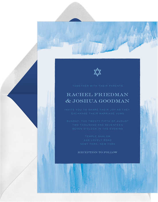 Blue Brushstrokes Invitation from Greenvelope