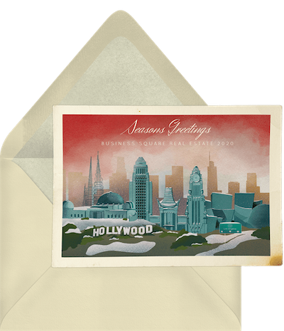 Los Angeles skyline card invitation